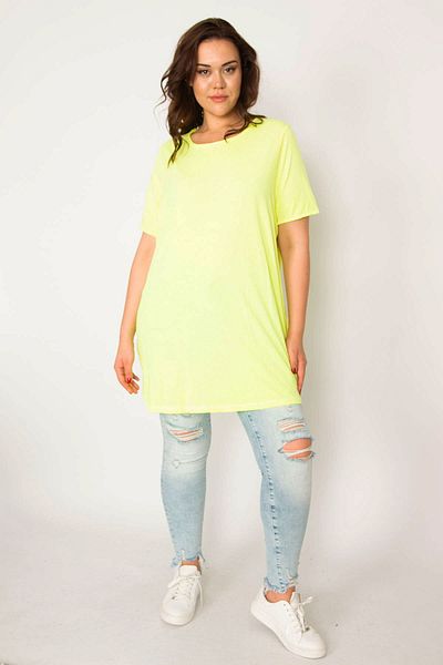 Şans Plus Size Tunic - Yellow - Regular fit