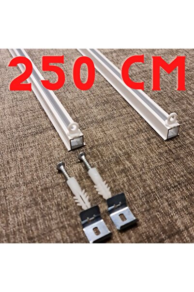 GARDINESTAN JUNG CFO GmbH Tek Kanallı Beyaz Alüminyum Ray (tekli Korniş)+metal Portray (otel,balkon,ev,kabin,duş Ve Çok Yönlü)