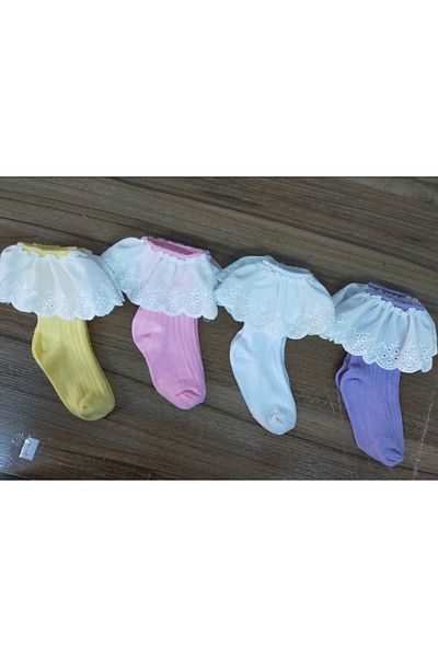 ÖZKARDEŞLER BABY جوارب لاسي للأطفال 4 قطع