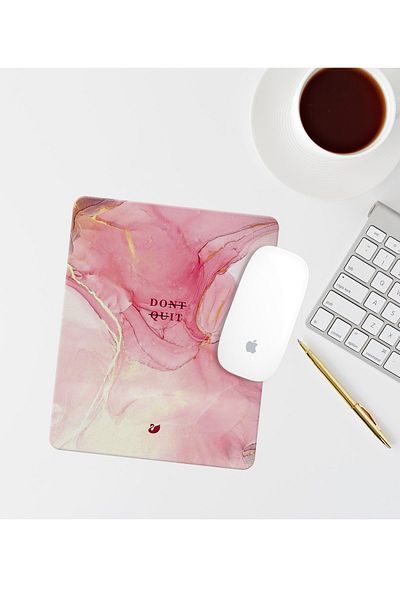 Özer Store Patterned Motivational Quotes Rectangular Mouse Pad with Wrist Support Mouse Pad