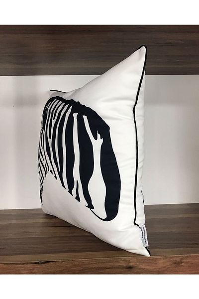 KIRLENTİM E457g Digital Printed Double Sided Patterned Edges of White Background Throw Pillow Cover
