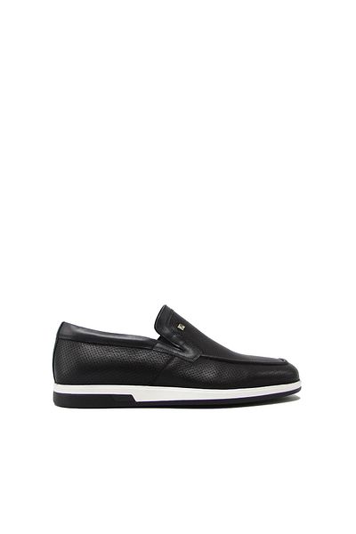Fosco Fsc2770 Black Men's Needle Printed Laceless Shoes