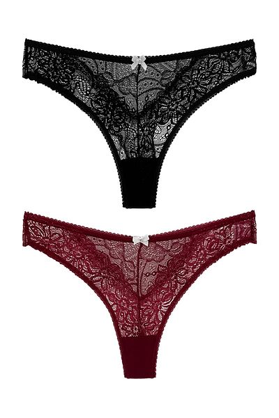 HNX 2-Piece Lace Thong Women's Panties