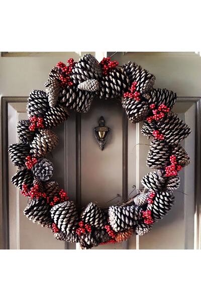 sfs elektrik زخرفة الباب البني المخروط العضوي الطبيعي المطلي