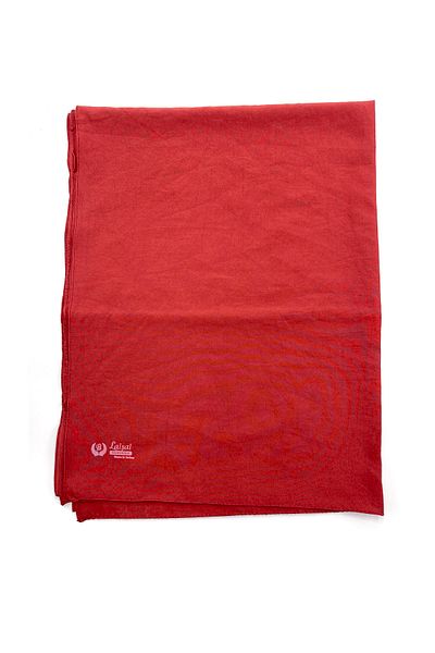 nazipek High Quality Red Cotton Combed Shawl - 185X70 cm