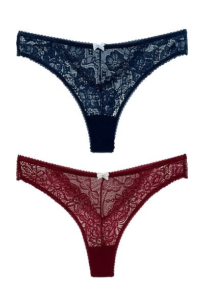 HNX 2-Piece Lace Thong Women's Panties