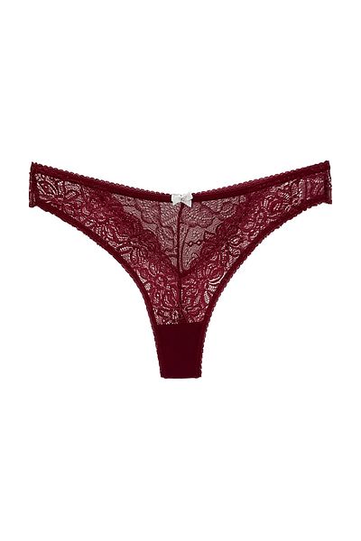 HNX Burgundy Lace Thong Women's Panties