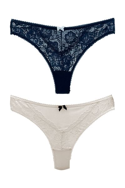 HNX 2-Piece Lace Thong Women's Panties