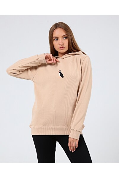GENIUS STORE Store Kadın Selanik Outdoor Kapşonlu Sweatshirt Nakış Işlemeli Günlük Spor Sweatshirt