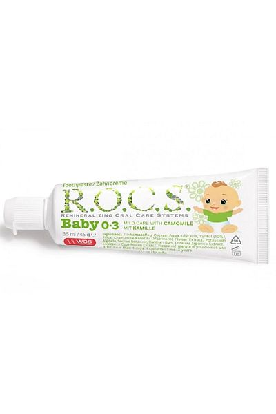 R.O.C.S. 0-3 Years Rocs Baby Chamomile Extract Swallowable Toothpaste - 35 ml