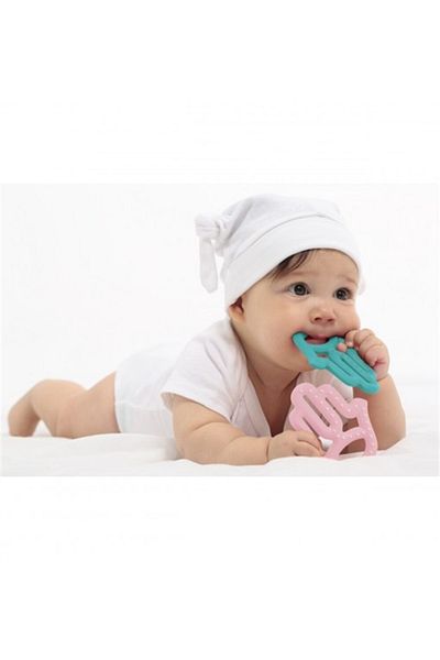 OiOi Mom's Hand Aqua Green Teether