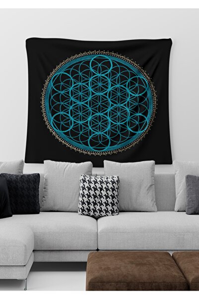 Morfil Sanat Atölyesi نسيج الجدار زهرة الحياة الهندسة المقدسة مجردة الفني ديك...