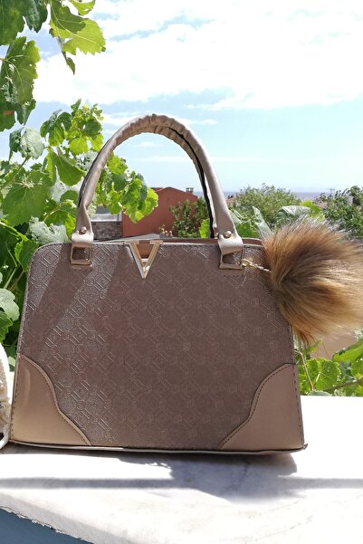 modacix Кавова сумка з помпонами, коричнева, через плече