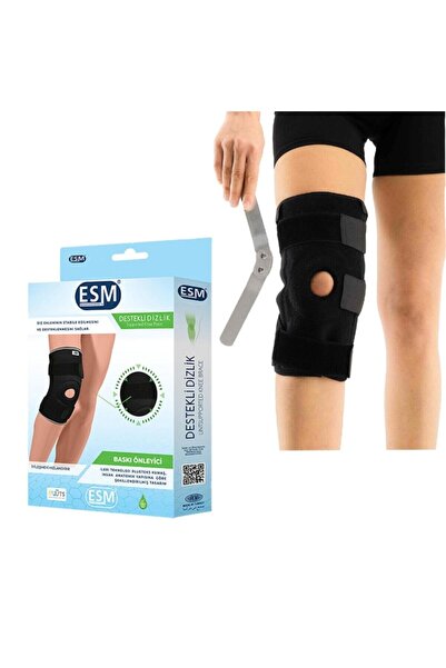 MEDİKALBİM Siyah Çelik Menteşeli Ön Çapraz Bağ Destekli Dizlik