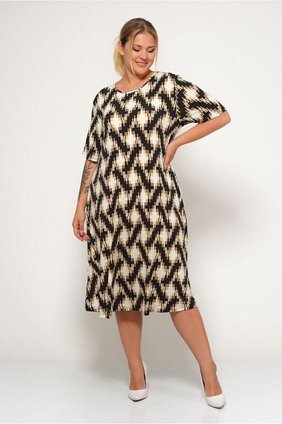 TUSSE Plus Women's Print Sandy Short Sleeve Oversize Dress