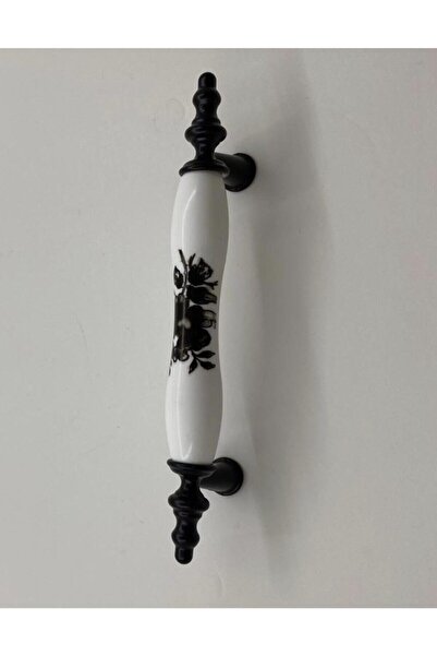 Özkardeşler Metal Mobilya Aksesuarları Beyaz Çiçek Desen Porselen Kulp