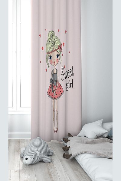 on the clouds ستارة خلفية لغرفة الأطفال قابلة للغسل بطباعة رقمية من Sweet Girl