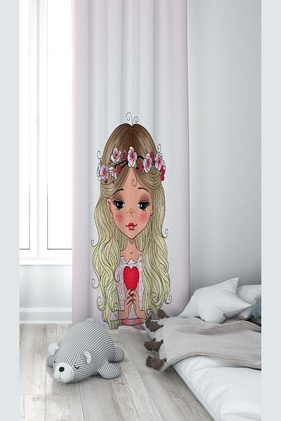 on the clouds Cortina de fundal pentru cameră pentru copii, lavabilă, imprimare digitală cu model prințesă