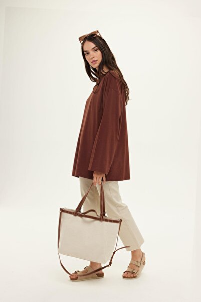 Manuka Čokoládové oversized tričko s širokým rukávem