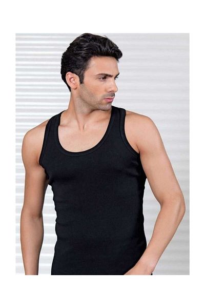 Bambu Underwear Passage 2 Pack Economical Pack Q-en Men's Black Thick Strap Undershirt 600