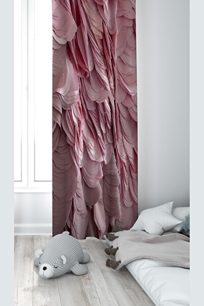 linazaitun Pembe Katmanlı Desenli Dijital Baskı Yıkanabilir Bebek Çocuk Odası...