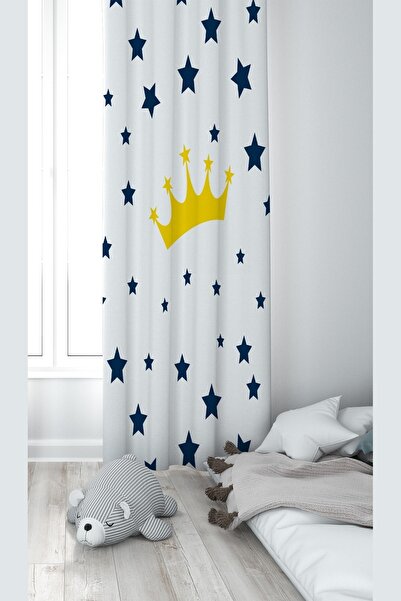 linazaitun Digital Printed White Crown Patterned Washable Baby Room Backgroun...