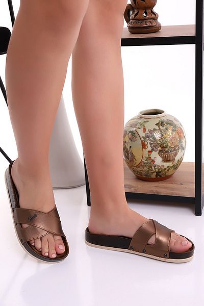 Wordex Pr 19055 Wooden Look Flexible Sole Daily Women's Slippers Home and Outdoor Slippers