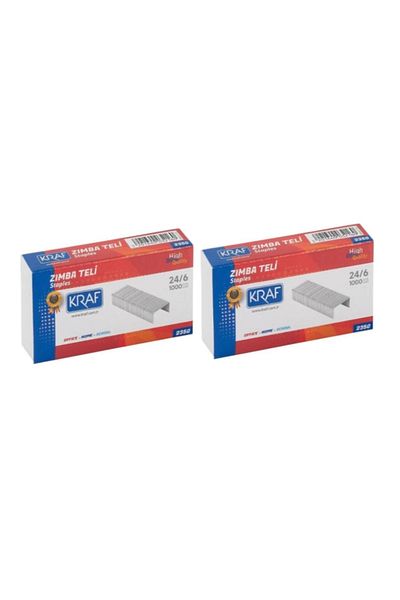 KRAF White Large Size Staple No.24/6 - 2 Boxes X 1000 Pieces