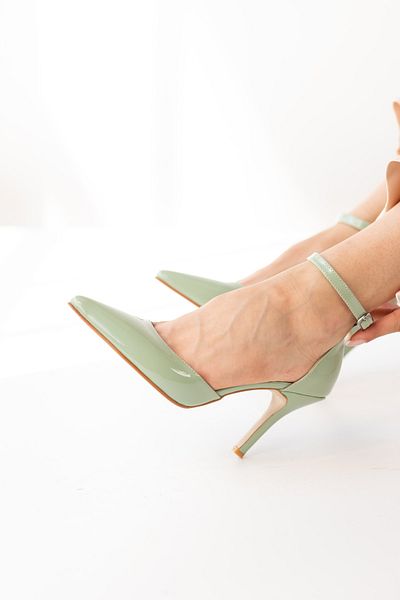 La Limar Limar Water Green Patent Leather 8.5cm Stiletto Pointed Toe Women's Heeled Shoes