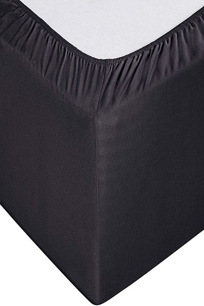 ELY PARKER Cearşaf unic elastic din bumbac pieptănat cu bor înalt +30 cm 120x200 negru