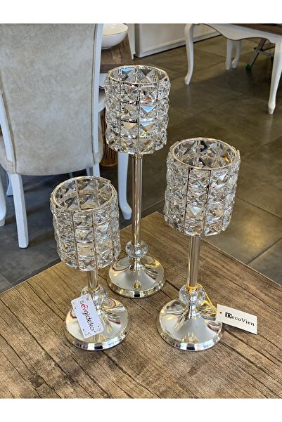 decovien Mumluk 3 Lü Metal Gümüş Aym3076b