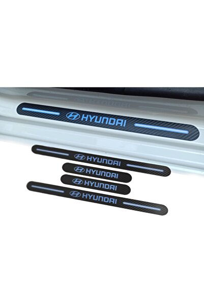 Aksefuar Lazer Hyundai Accent Era Uyumlu Carbon Kapı Eşiği 4'lü Set Kırılmaz