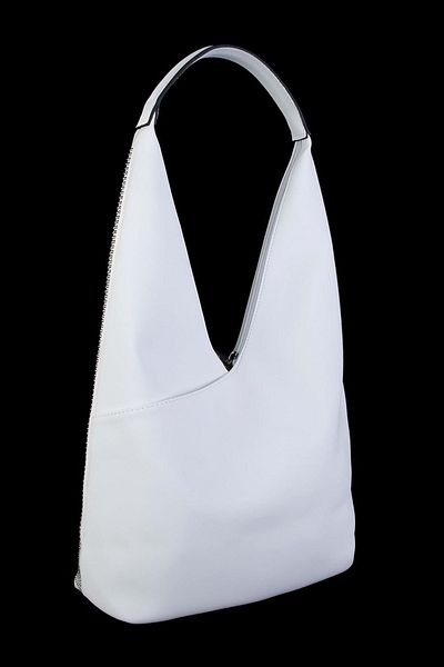 By Hakan Nas Bag-1030 Satin Stone Dámská taška přes rameno Bílá