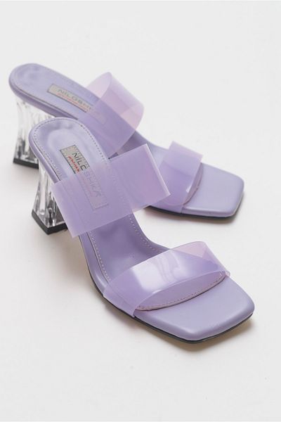 Niloshka Opaq Lilac Transparent Banded Slippers