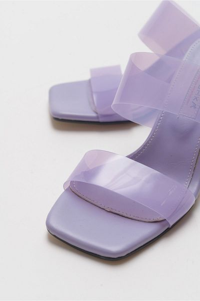 Niloshka Opaq Lilac Transparent Banded Slippers