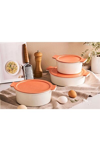 Porland Cookland Isıya Dayanıklı Turuncu Tencere Takımı 6 Parça