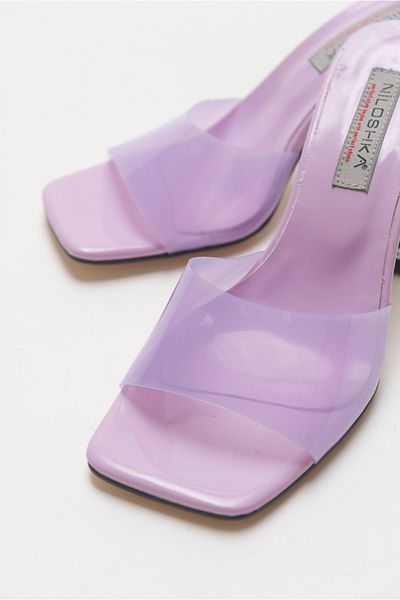 Niloshka Soul Lilac Patent Leather Transparent Slippers