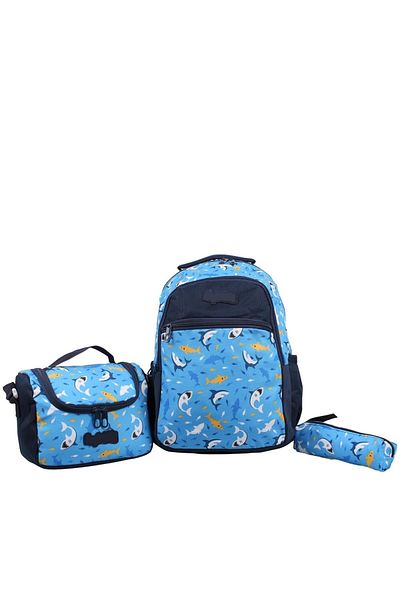 Bagacar Copii Băieți Blue Dog Model Set de hrănire cu suport pentru stilou Rucsac