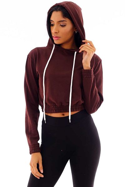 winmoda Crop με κουκούλα