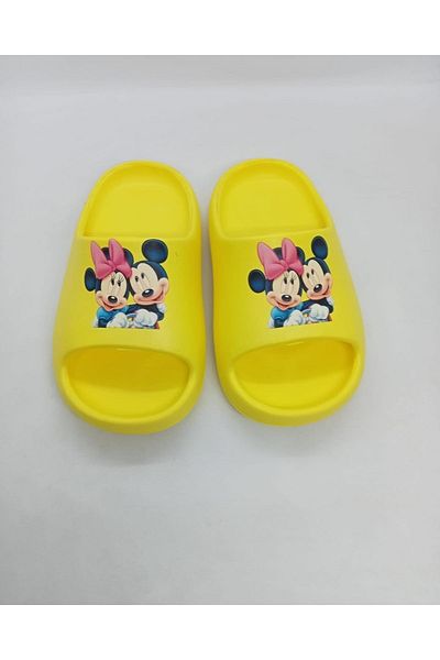 AkınalBella Yellow Girl's Slide Summer Slippers