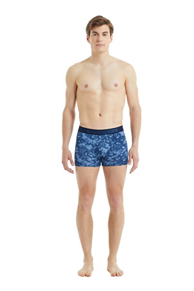 Blackspade 30871 Normal Waist Printed Navy Blue Men's Shorts