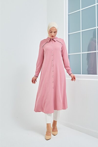 Wazze Kolu Ve Önü Taş Detaylı Tunik