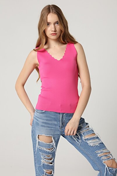 Kırçiçek Γυναικεία Μπλούζα Πλεκτής Μπλούζας Μπροστινή Πίσω V Σκάλα Μαλακή Υφή