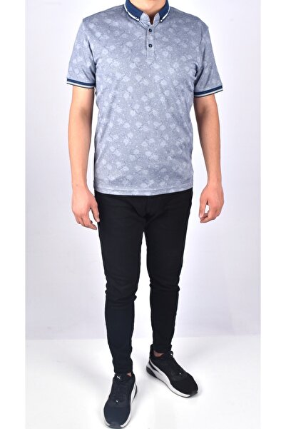 Raymons 2018 Mercerized Printed Lycra Polo Collar T-Shirt/navy blue/m