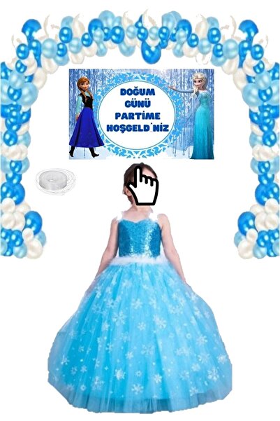 Parti Selesi Costum Frozen Elsa și set de ziua de naștere de lux