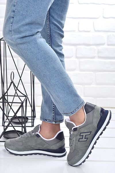 Hammer Jack Gray - 102 19250 M Peru Nubuck Leather Men's Sports Shoes