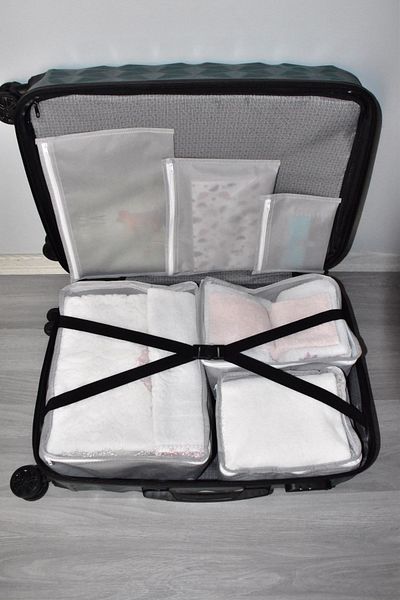 fine class 6-Piece Suitcase Organizer Travel Bag Organizer Set Gray