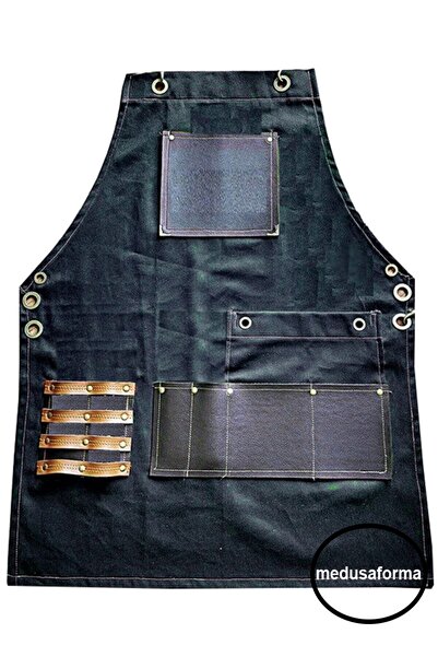 medusaforma Çapraz Askılı Mutfak Önlüğü Master Chef Cafe Şef Garson Aşçı Kuaf...