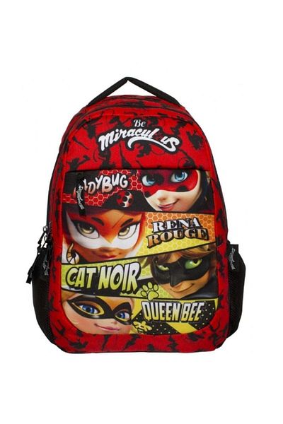 Miraculous Ladybug Three Compartment Red Girl's Primary School Bag and Feeding