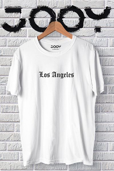 Jooy Company Tricou oversize alb, unisex, scris în Los Angeles